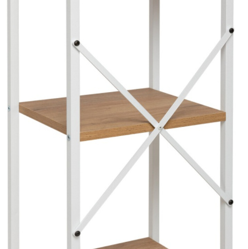 Стеллаж Leset Стилвуд 14 узкий 4 полки белый дуб крафт золотой 