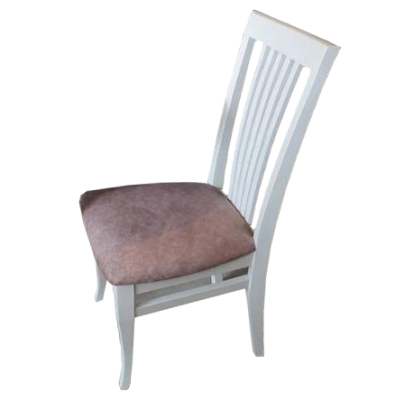 Стул МДК-99 Эмаль белая Микровелюр коричневый 