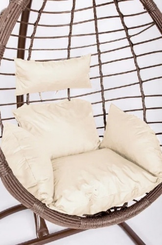 Подвесное кресло Скай 04 коричневый подушка бежевый 