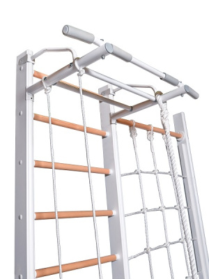 Детский спортивный комплекс Perfetto sport Scala in legno con rete bianco-naturale PS-125