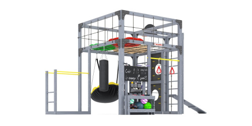Детская площадка для дачи Савушка КУБ-2 Серый с подушками