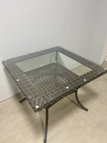 Стол обеденный квадратный DECO 90х90 серо-коричневый