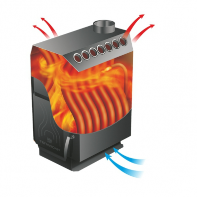 Отопительная печь Теплодар ТОП-300 ДЧ с чугунной дверцей
