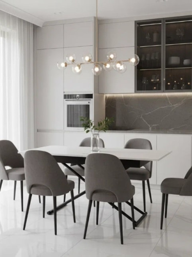 Стол трансформер Лерон белый черный 