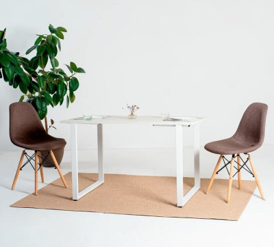 Стол Ницца 100х70 дуб белый металл белый 