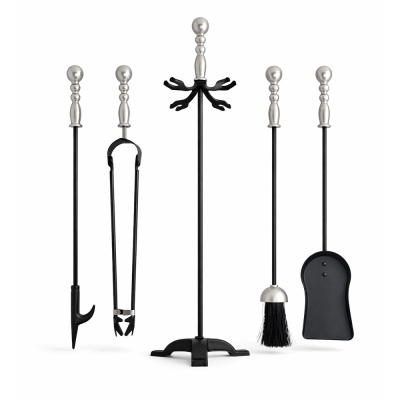 Набор каминный EVEREST K53-SB никель черный