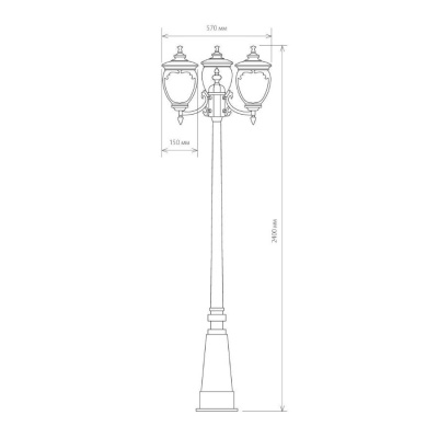 Фонарь уличный Elektrostandard Andromeda F/3 GLYF-8024F/3 белое золото
