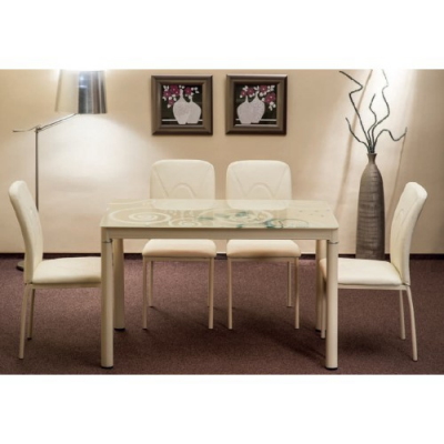Обеденный стол SIGNAL Damar 60x100 кремовый 
