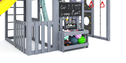 Детская площадка для дачи Савушка КУБ-3 Серый с гамаком для йоги