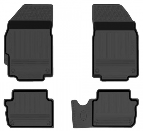 Коврики салона резиновые для Chevrolet Spark (15-Н.В.), комплект, 4 шт.