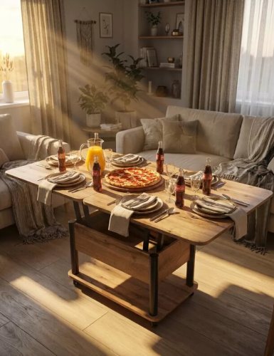 Стол-трансформер Джокер дуб вотан черный 