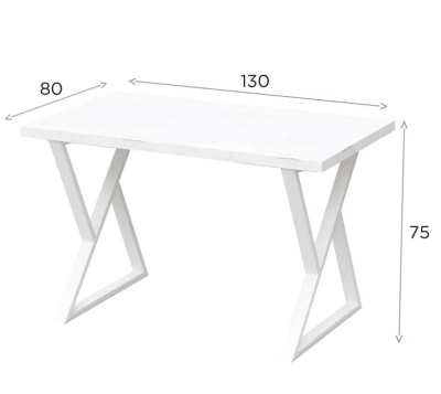 Стол Дели 130х80 белый металл белый 