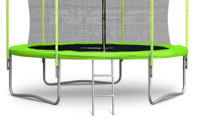 Батут Atlas Sport 312см (10ft) внутренняя сетка и лестница GREEN