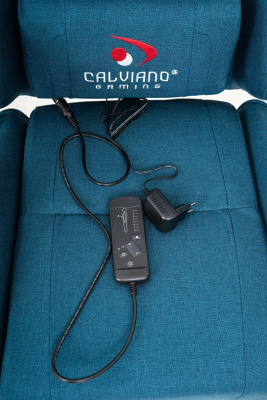 Вибромассажное кресло Calviano AVANTI ULTIMATO light blue fabric 