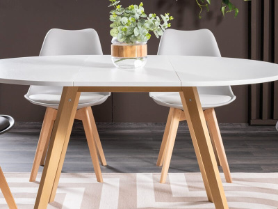 Стол обеденный SIGNAL OPERA раскладной белый мат бук 