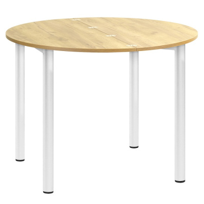 Стол-консоль Далис 2 дуб золотой металл белый 