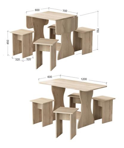 Обеденная группа Остин СН-130 дуб экспрессив песочный 