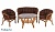 IND Комплект Багама с диваном овальный стол коньяк подушка коричневая