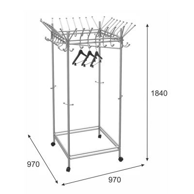 Вешалка общественная Пико 23 металлик 