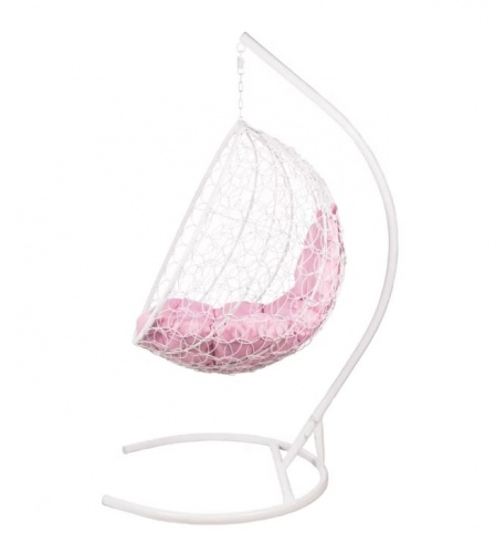 Кресло подвесное BiGarden Kokos White розовая подушка 