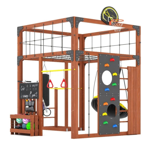 Детская площадка для дачи Савушка КУБ-1 Махагон