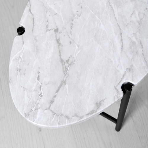 Стол журнальный МеталлАрт М025 белый мрамор 