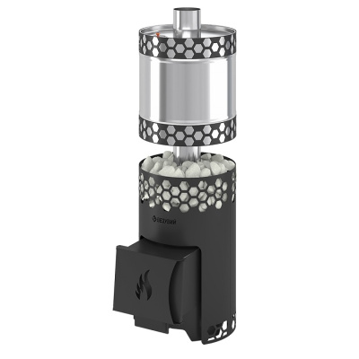 Печь для бани Везувий Чёрная Пчёлка с баком