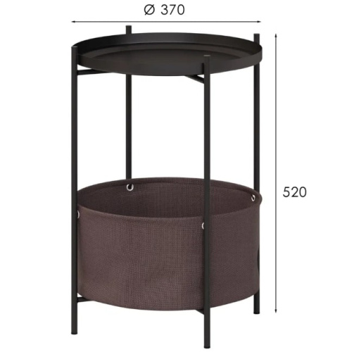 Стол журнальный Элдей коричневый чёрный 