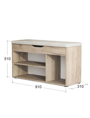 Банкетка Норд СН-122.08 дуб крафт серый 