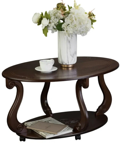 Стол журнальный Овация М на колёсах темно-коричневый 