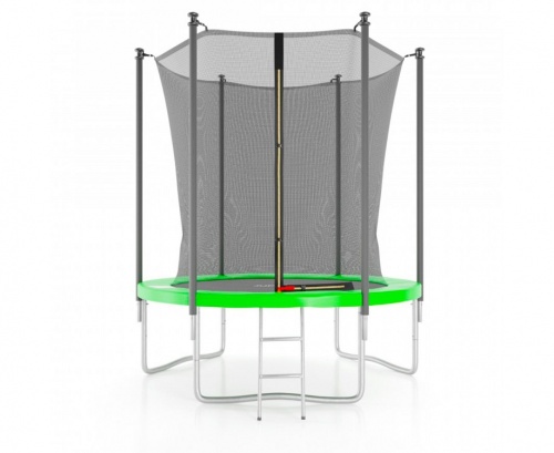 Батут с защитной сеткой DFC JUMP4FUN 6 ft зеленый с лестницей