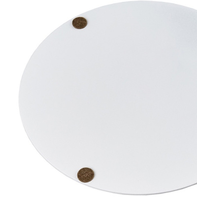 Стол приставной круглый МеталлАрт М015 белый мрамор 