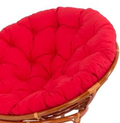 23/01 IND Кресло Папасан коньяк подушка красная 