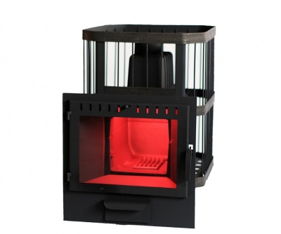 Печь банная Сибирь 22 панорамная дверца сетка