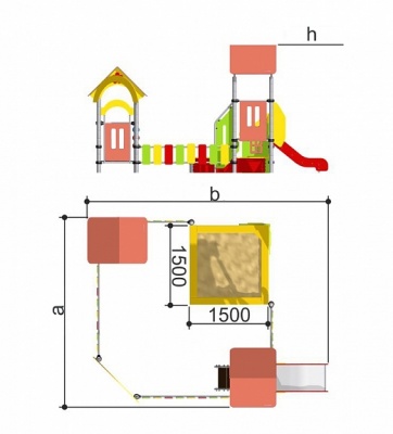 Песочный дворик с горкой Romana 109.06.00