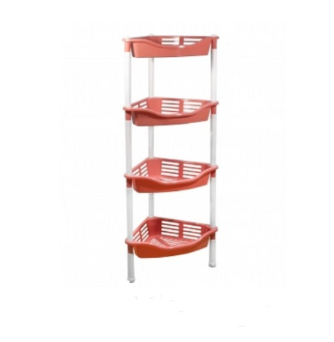 Этажерка угловая с корзинками Krita 4-х секц. коралл