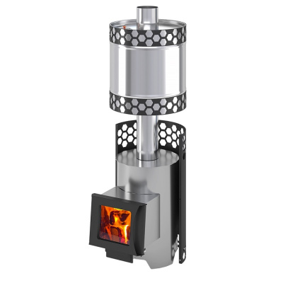 Печь для бани Везувий Чёрная Пчёлка С INOX (ИНОКС) с баком