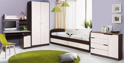 Кровать ЛАГУНА-2 венге ясень шимо светлый 