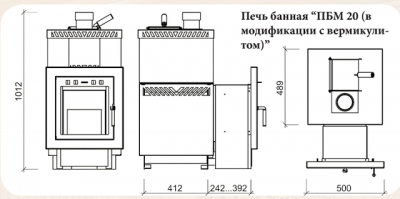 Конвекционная банная печь Мета-Бел ПБМ20 с вермикулитом
