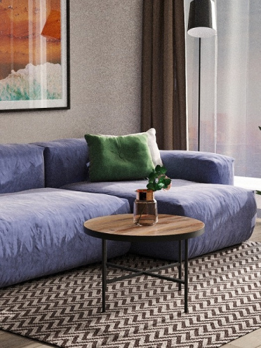 Стол журнальный МеталлАрт М011 большой коричневый дуб 