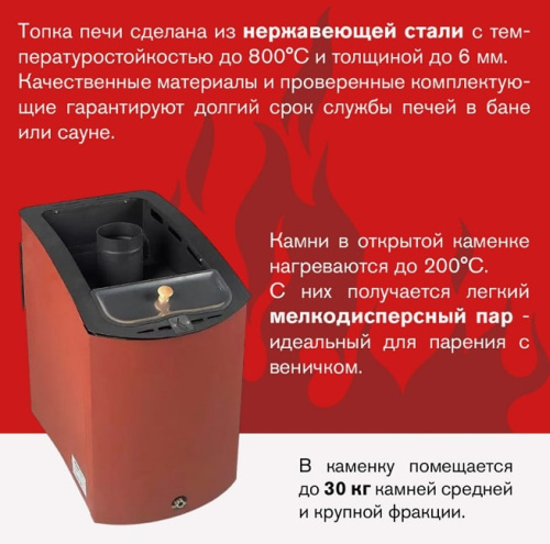 Печь для бани Термофор 12 Б терракота