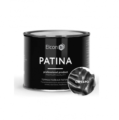 Краска Elcon Patina термостойкая до 700C 200г серебристый