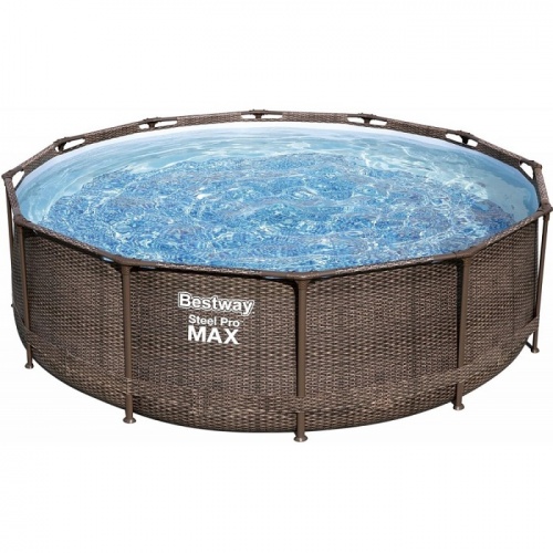 Каркасный бассейн Bestway Steel Pro MAX Ротанг 56709 с фильтр-насосом