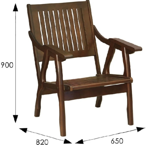 Кресло Массив решетка орех 