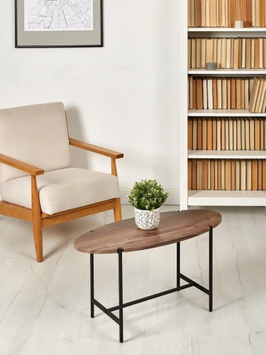 Стол журнальный МеталлАрт М025 коричневый дуб 