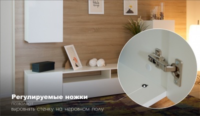 Гостиная Лия белый/белый глянец 