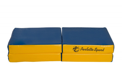 Мат № 11 100 x 100 x 10 складной 4 сложения Perfetto Sport сине жёлтый