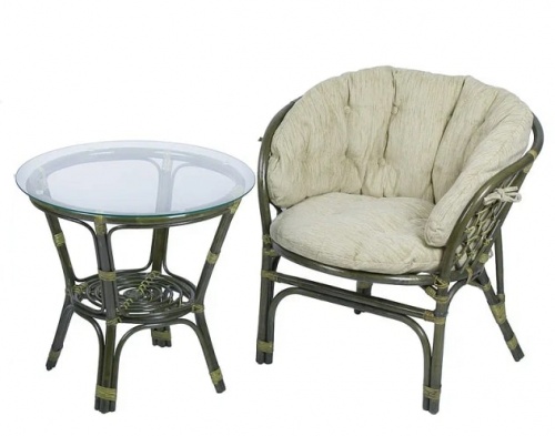 IND Комплект Багама дуэт олива подушка бежевая 