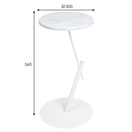 Стол приставной круглый МеталлАрт М015 белый мрамор 