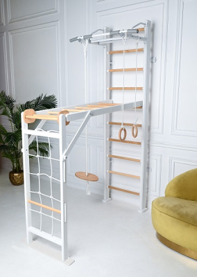 Детский спортивный комплекс Perfetto sport Scala in legno 2 bianco-naturale PS-118